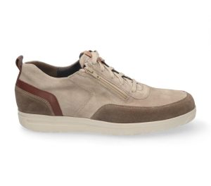 Gijs Go - Wijdte E - 2085 1952 - Taupe Combi - Uitneembaar voetbed