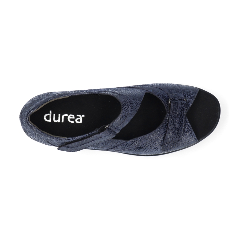 Durea - Wijdte K- 7395 - Blauw - Uitneembaar Voetbed